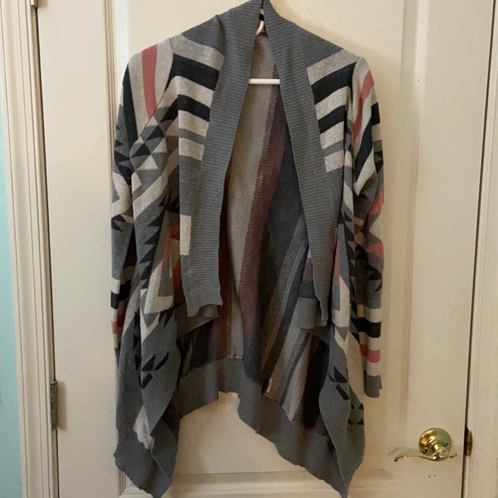 Pink Republic Medium Gray Patterned Cardigan